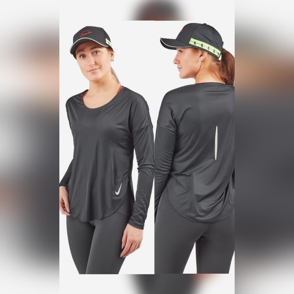 Nike Women's‎ Dri Fit Baselayer Black Long Sleeve Top ~ Small